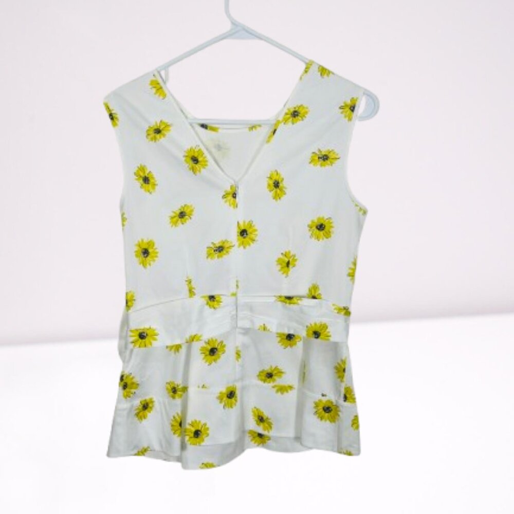 Kate Spade Daisy Dot Bow Peplum Top Old Money Size 4 WORN ONCE - Picture 7 of 11